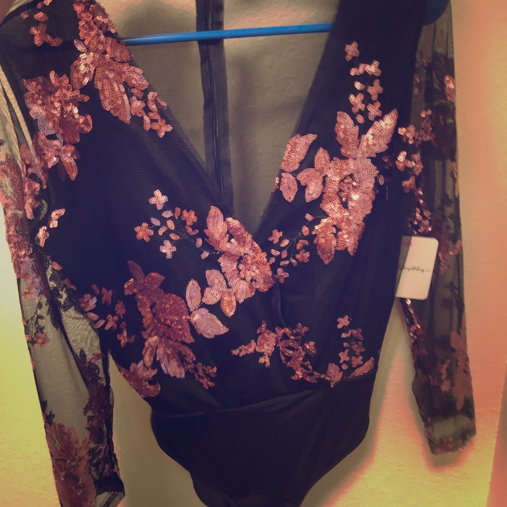 Large sequin bodysuit